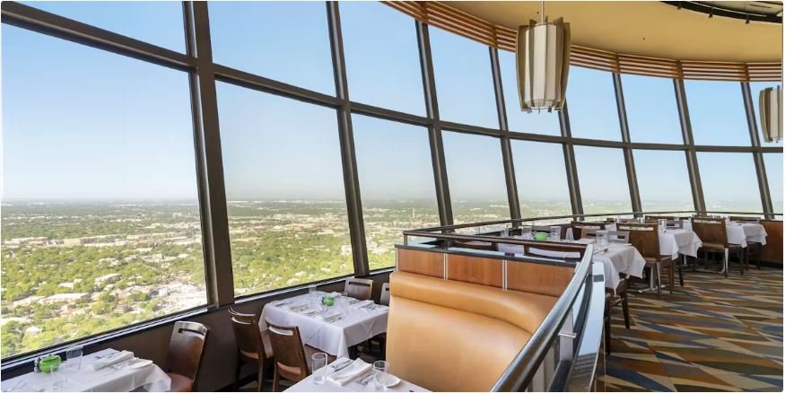 Busy tourist restaurant in San Antonio with outdoor patio